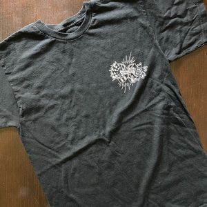 Hurley black T-shirt with logo left chest, men’s size small, unisex